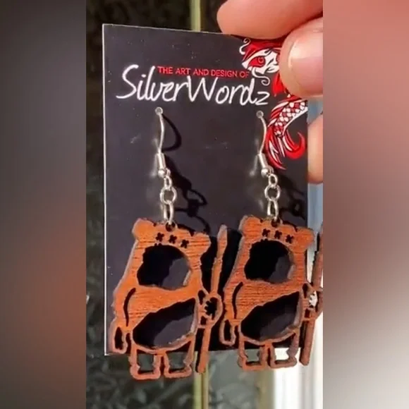 Mahogany Ewok Ornaments with Silver Hooks - Picture 5 of 6